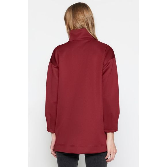 NWT Trendyol Sweatshirt Burgundy Oversize - Picture 5 of 8